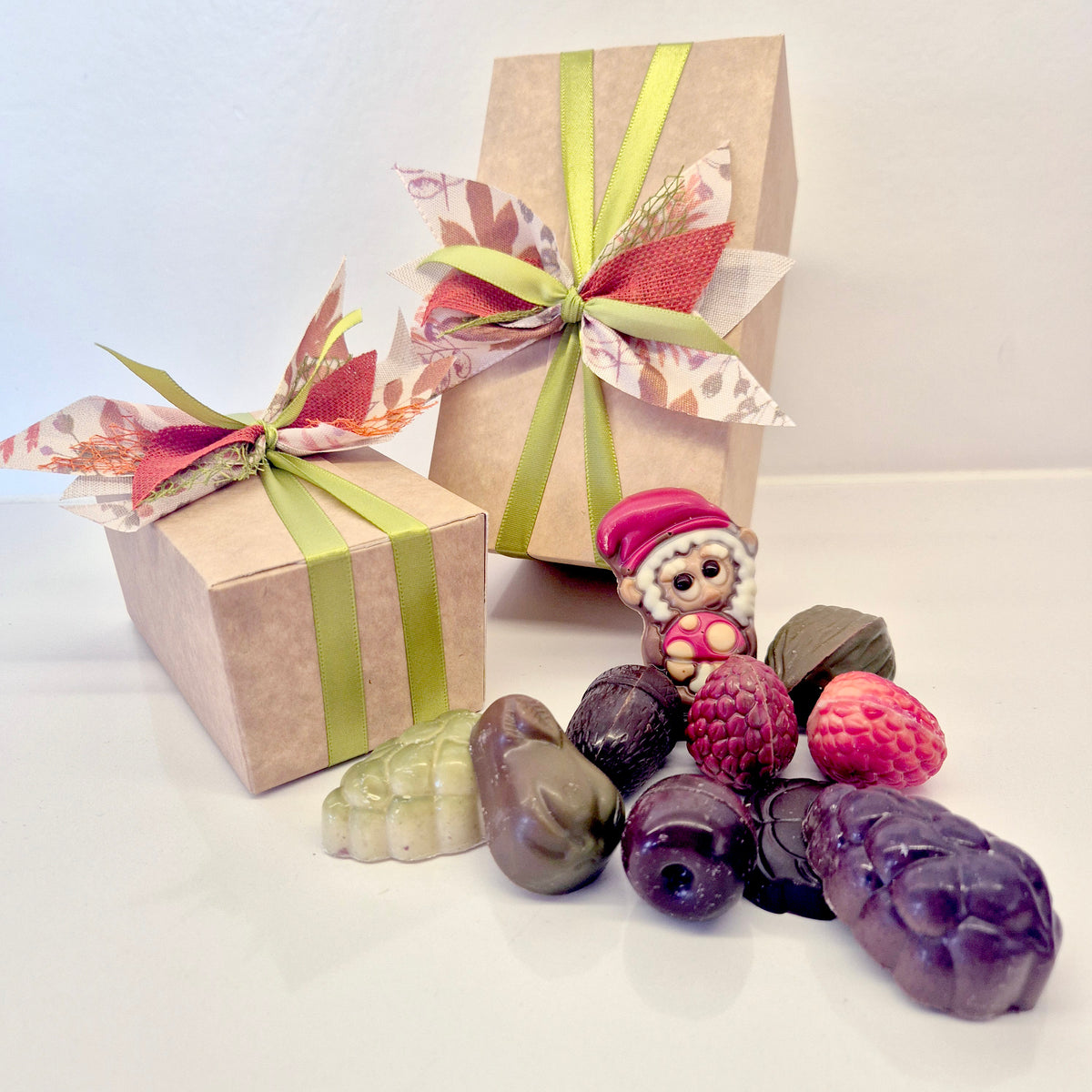 Doosje gevuld met herfstchocolade