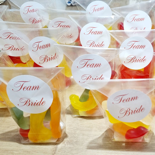 Uitdeelzakjes - team Bride