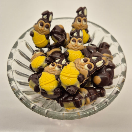 Haasje fondant 3D - gevuld met praliné