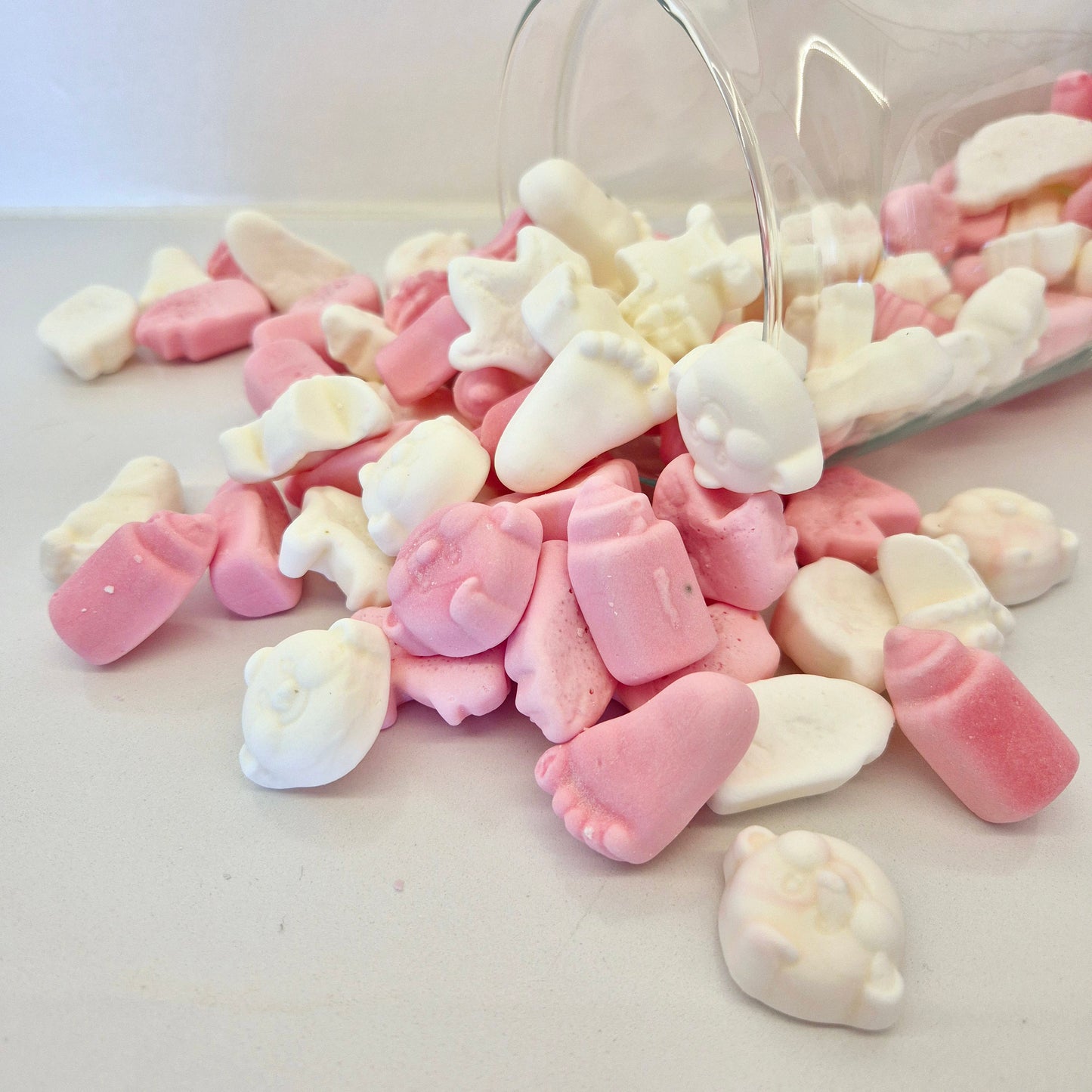 Schuimsnoepjes baby wit/roze