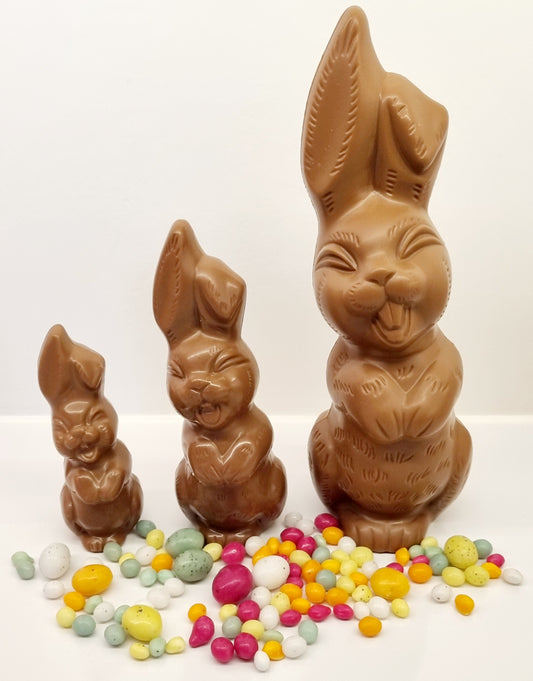 Lachend haasje MELK - chocolade figuur