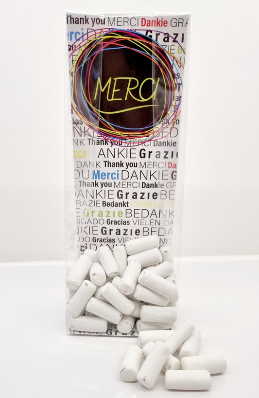 Geschenkzakje gevuld met schoolkrijt