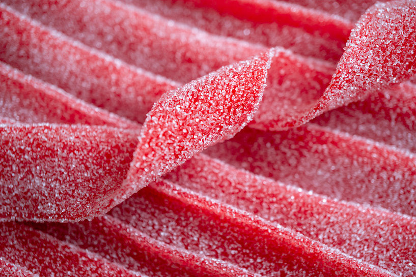 Zure aardbei matten snoep